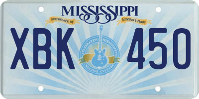 MS license plate XBK450