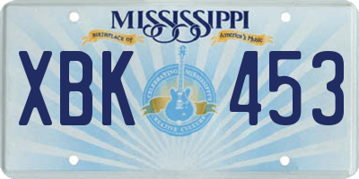 MS license plate XBK453