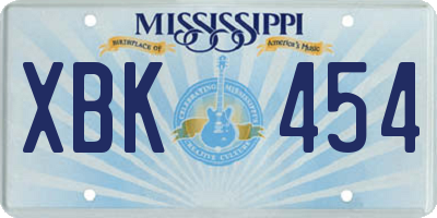 MS license plate XBK454