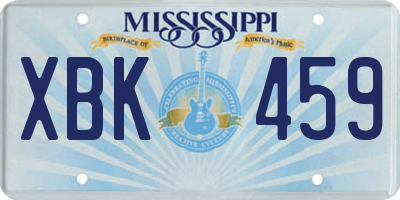 MS license plate XBK459
