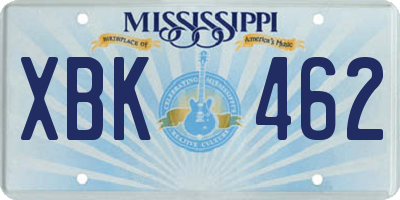 MS license plate XBK462