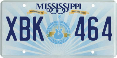 MS license plate XBK464