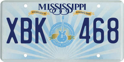 MS license plate XBK468