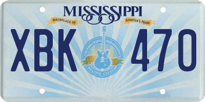 MS license plate XBK470