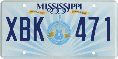 MS license plate XBK471