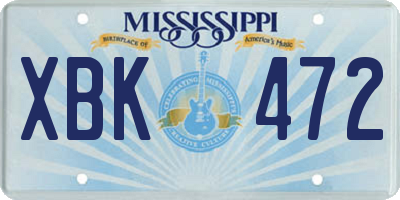 MS license plate XBK472