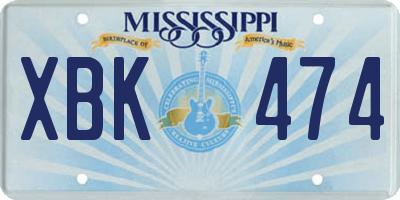MS license plate XBK474