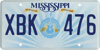 MS license plate XBK476