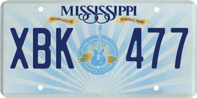 MS license plate XBK477