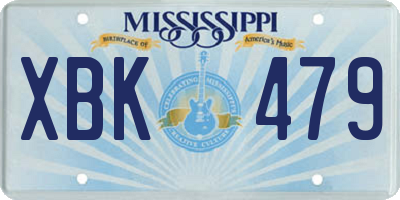 MS license plate XBK479