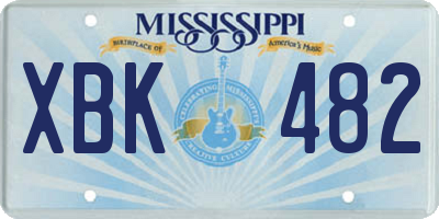 MS license plate XBK482