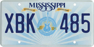 MS license plate XBK485