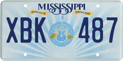 MS license plate XBK487