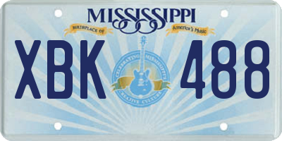 MS license plate XBK488