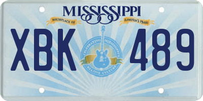 MS license plate XBK489