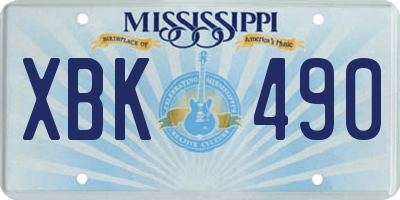 MS license plate XBK490