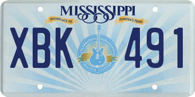 MS license plate XBK491