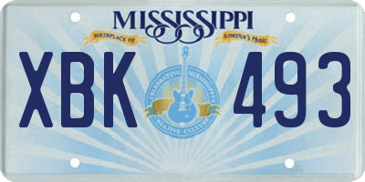 MS license plate XBK493
