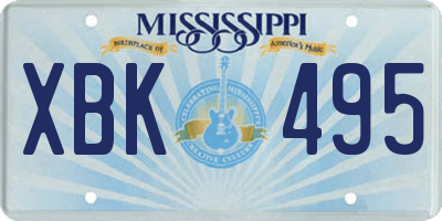 MS license plate XBK495
