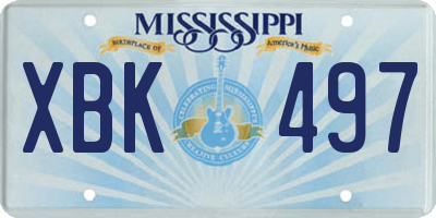 MS license plate XBK497