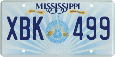 MS license plate XBK499