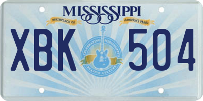 MS license plate XBK504