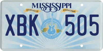 MS license plate XBK505