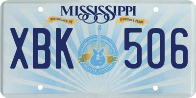 MS license plate XBK506