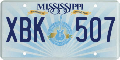 MS license plate XBK507