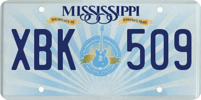 MS license plate XBK509