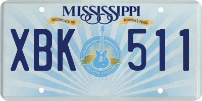 MS license plate XBK511