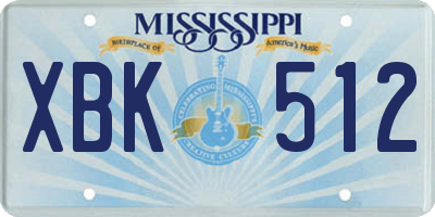MS license plate XBK512