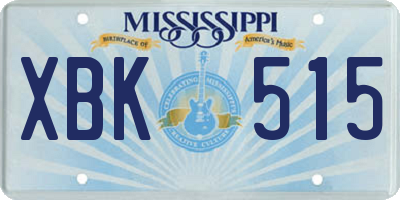 MS license plate XBK515