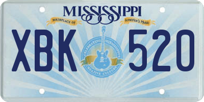 MS license plate XBK520