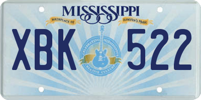 MS license plate XBK522