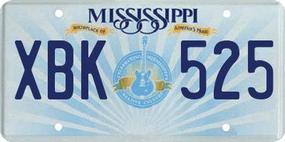MS license plate XBK525