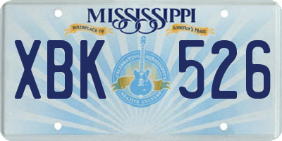 MS license plate XBK526