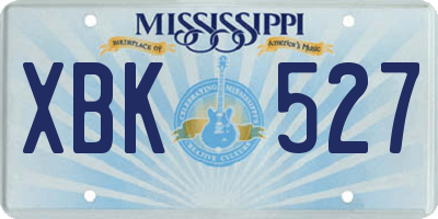 MS license plate XBK527