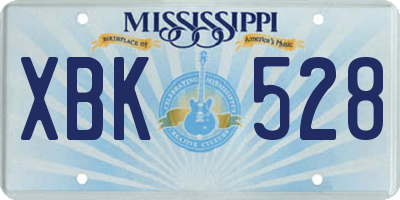 MS license plate XBK528