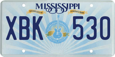 MS license plate XBK530