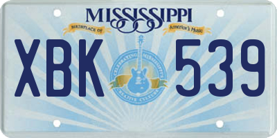MS license plate XBK539