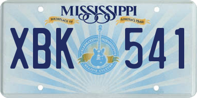 MS license plate XBK541