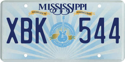 MS license plate XBK544