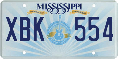 MS license plate XBK554