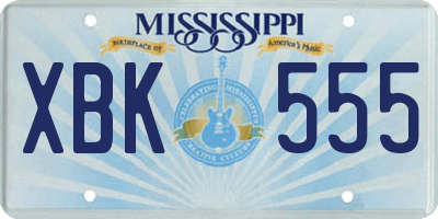 MS license plate XBK555