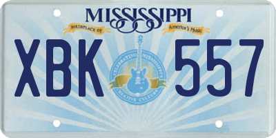 MS license plate XBK557