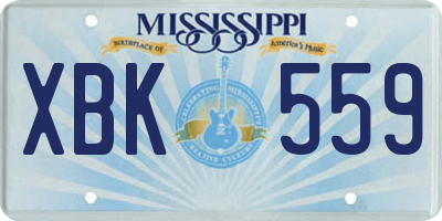 MS license plate XBK559