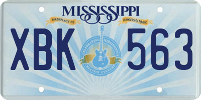 MS license plate XBK563
