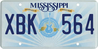 MS license plate XBK564