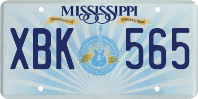 MS license plate XBK565